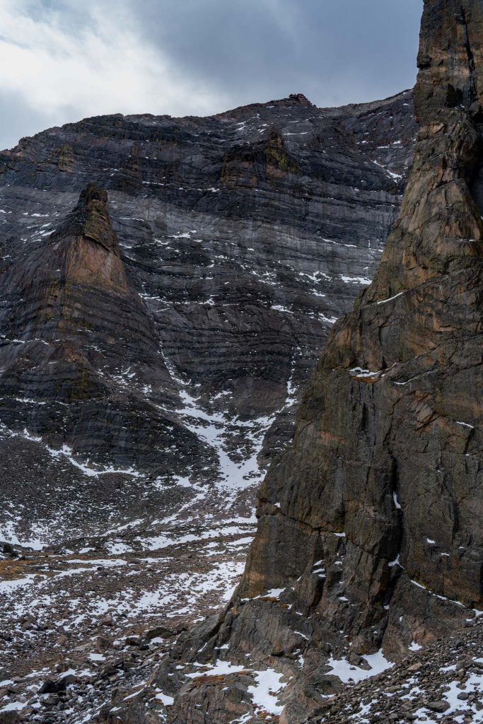 Chasm lake views of surrounding cliffs