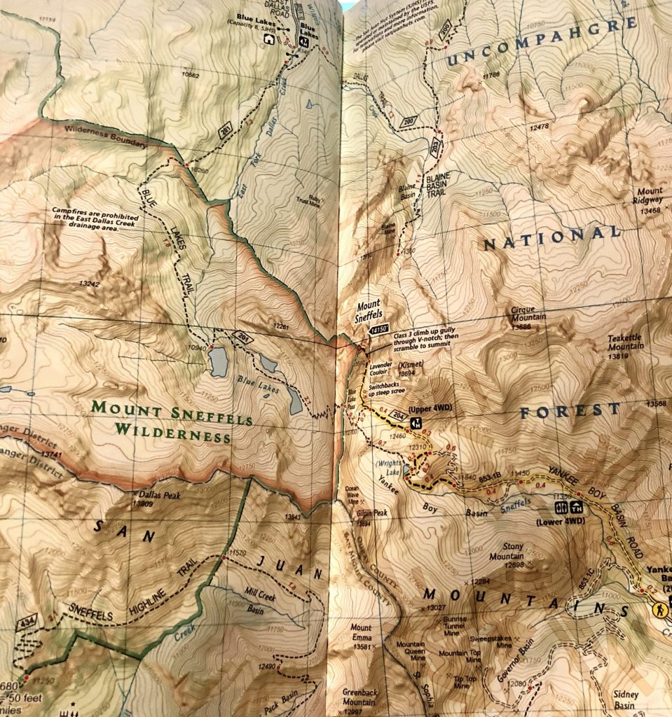 Mount Sneffels Trail Map